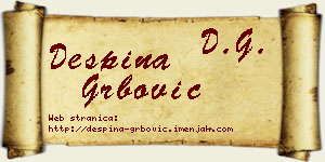 Despina Grbović vizit kartica